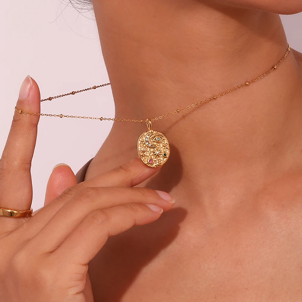 The Celestial Mosaic Coin Necklace by Vexa - necklace - Vexa