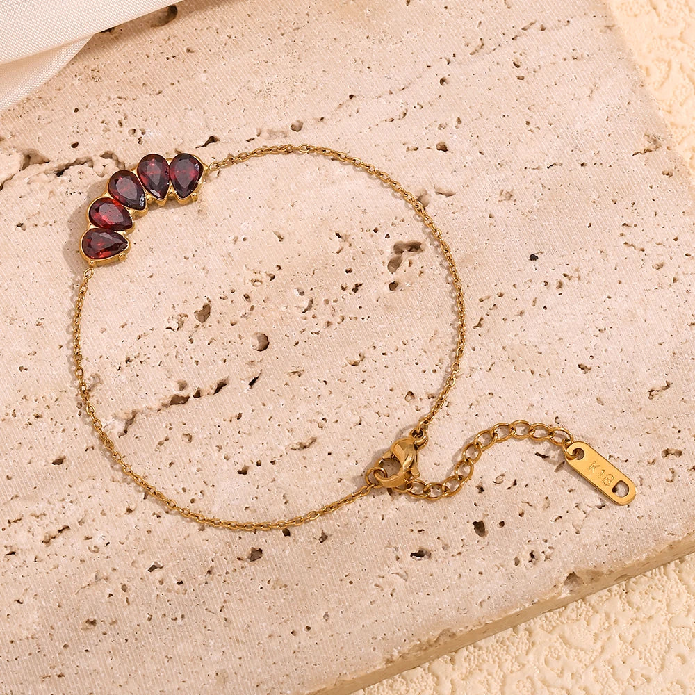 The Scarlet Drop Vintage Gold Bracelet by Vexa - Bracelet - Vexa