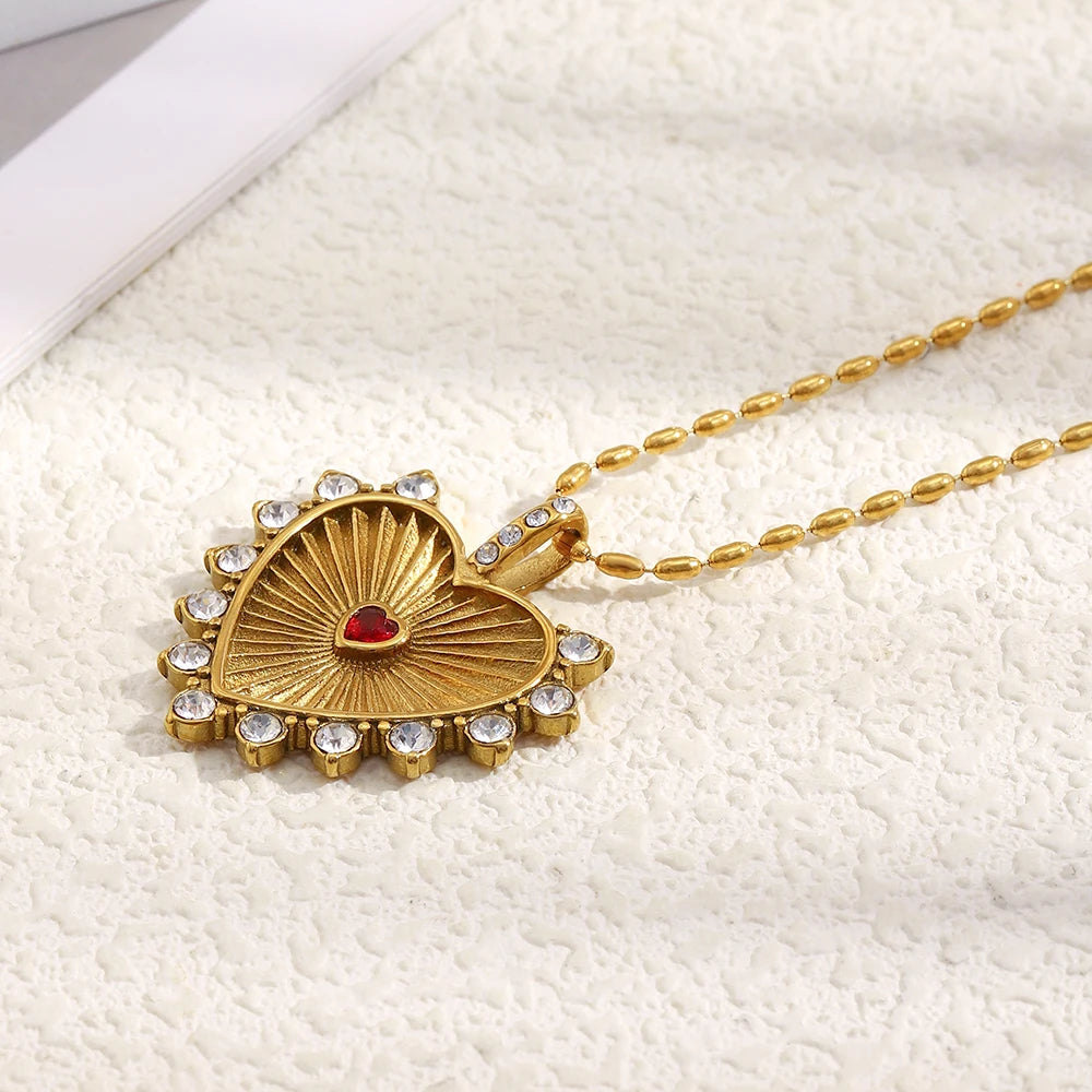 The Amara Radiant Heart Zircon Necklace by Vexa - necklace - Vexa