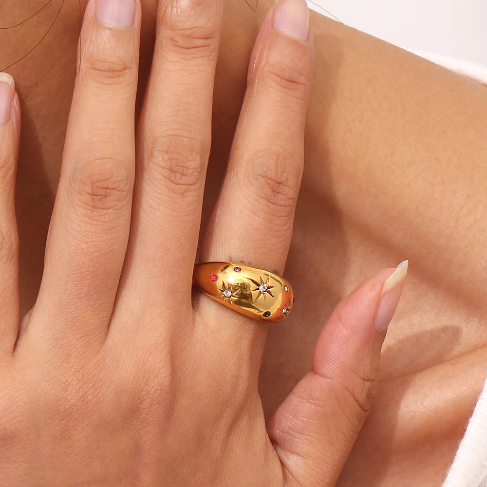 The Nova Starburst Gem Dome Ring by Vexa - RING - Vexa
