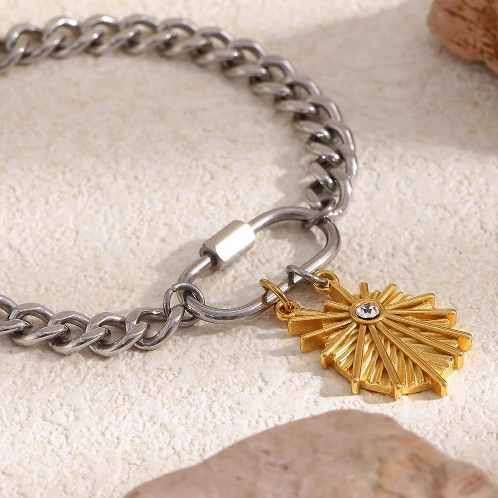The Solaria Two - Tone Starburst Bracelet by Vexa - Bracelet - Vexa