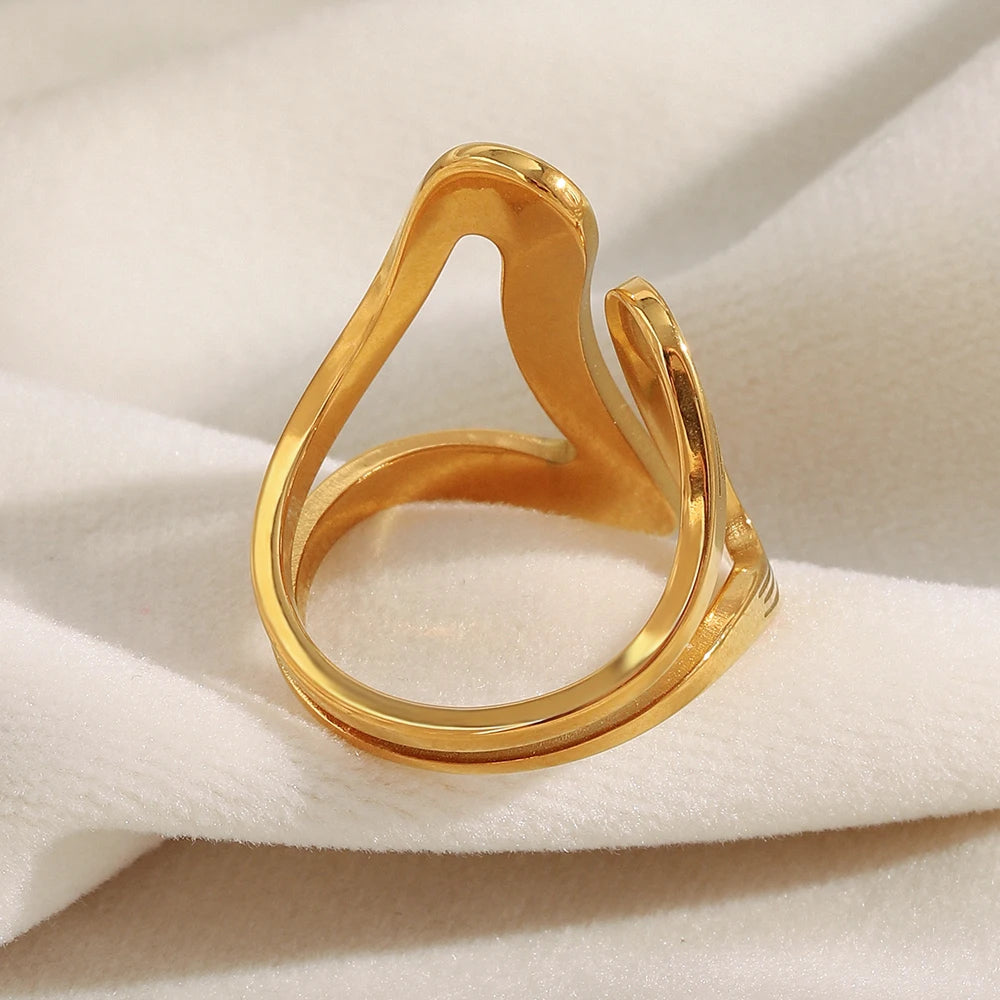 The Cleo Geometric Line Opening Ring by Vexa - RING - Vexa