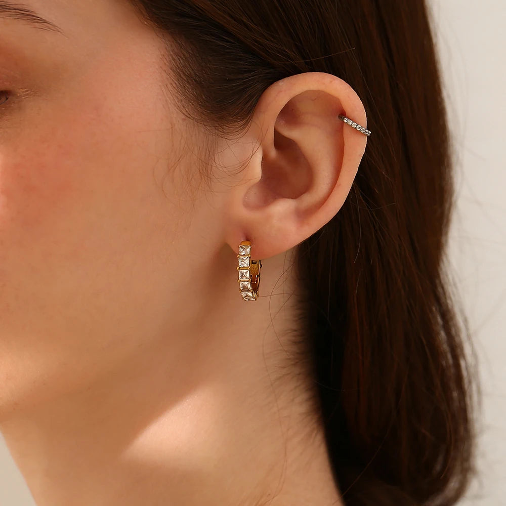 The Sovereign Princess - Cut Zircon Hoops by Vexa - Earring - Vexa
