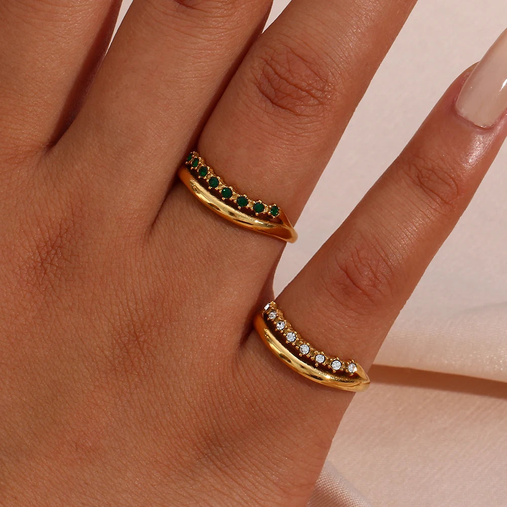 The Serenade Double - Band Crystal Ring by Vexa - RING - Vexa