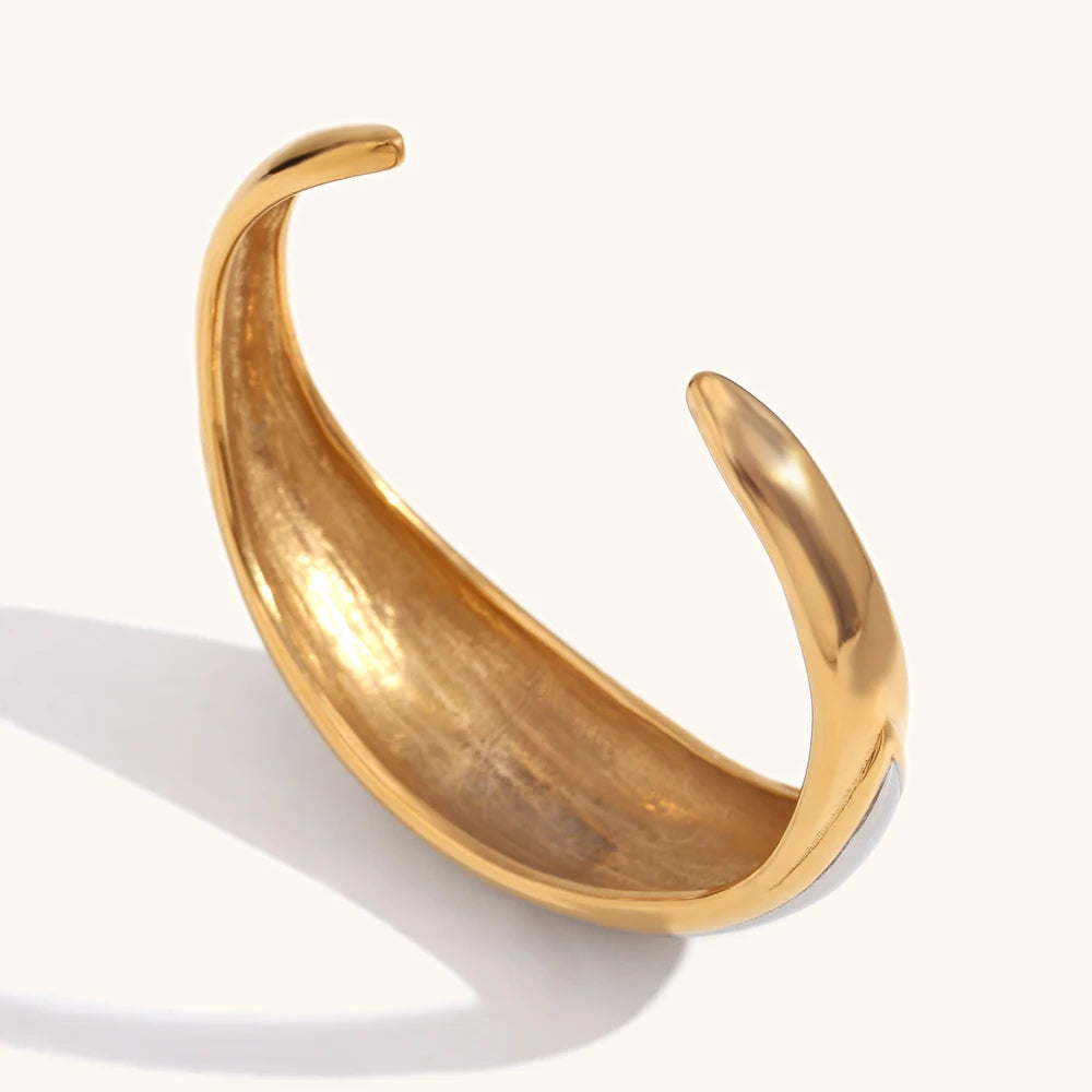 The Equinox Dual - Tone Open Cuff Bracelet by Vexa - Bracelet - Vexa