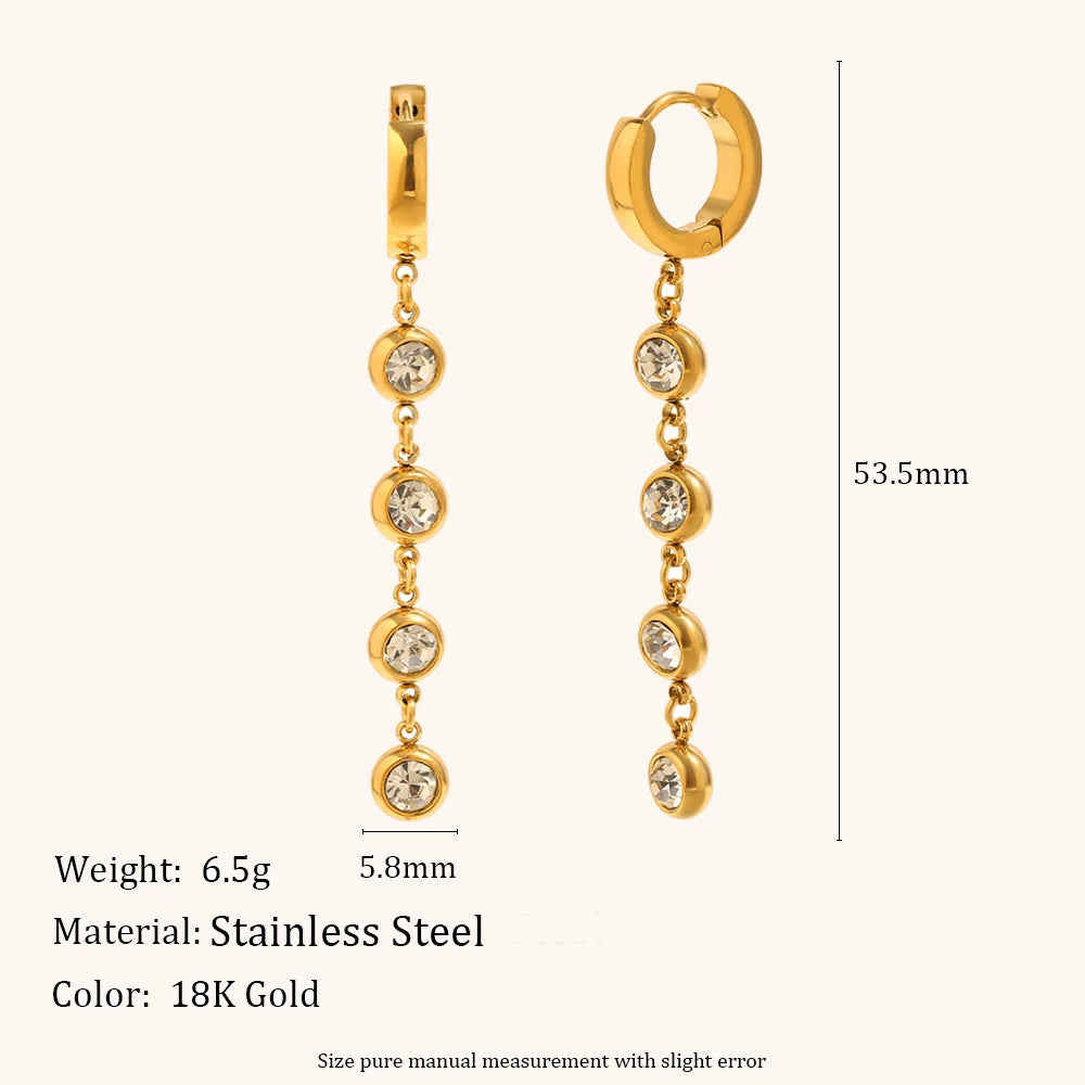 The Calliope Zircon Tassel Huggie Earrings by Vexa - Earring - Vexa