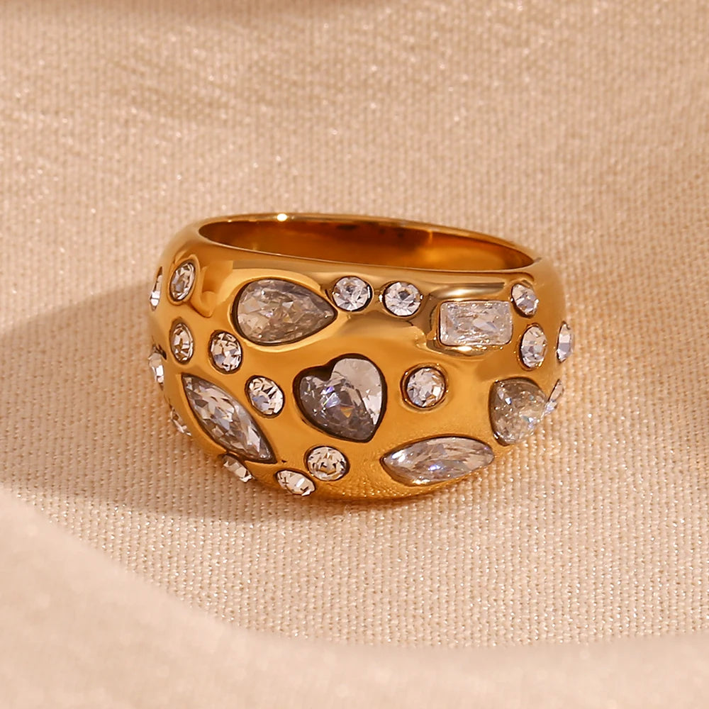 The Astra Mixed - Cut Zircon Dome Ring by Vexa - RING - Vexa