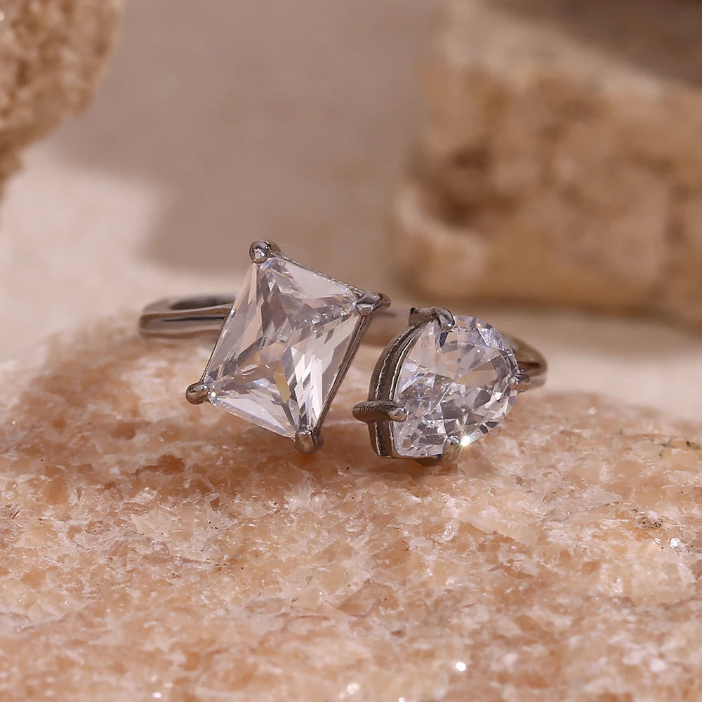 The Aria Asymmetric Zircon Open Ring by Vexa - RING - Vexa
