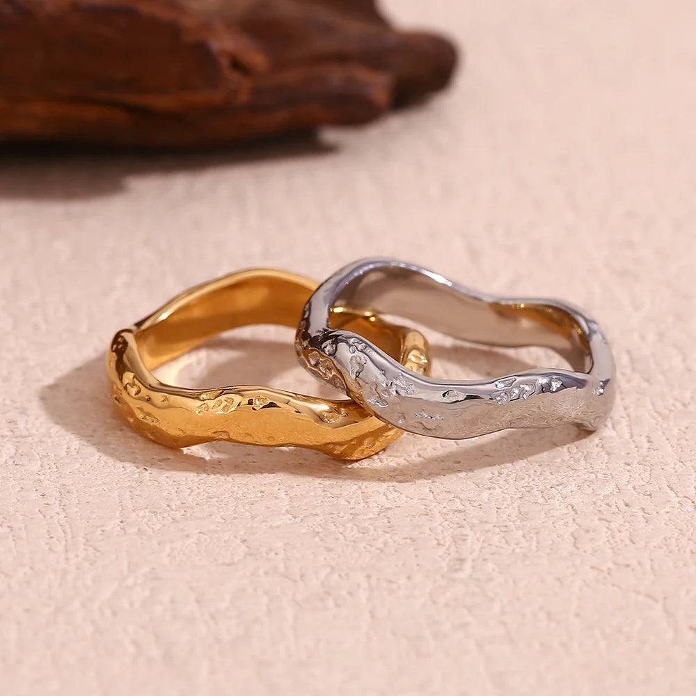 The Ripple Hammered Wave Ring by Vexa - RING - Vexa