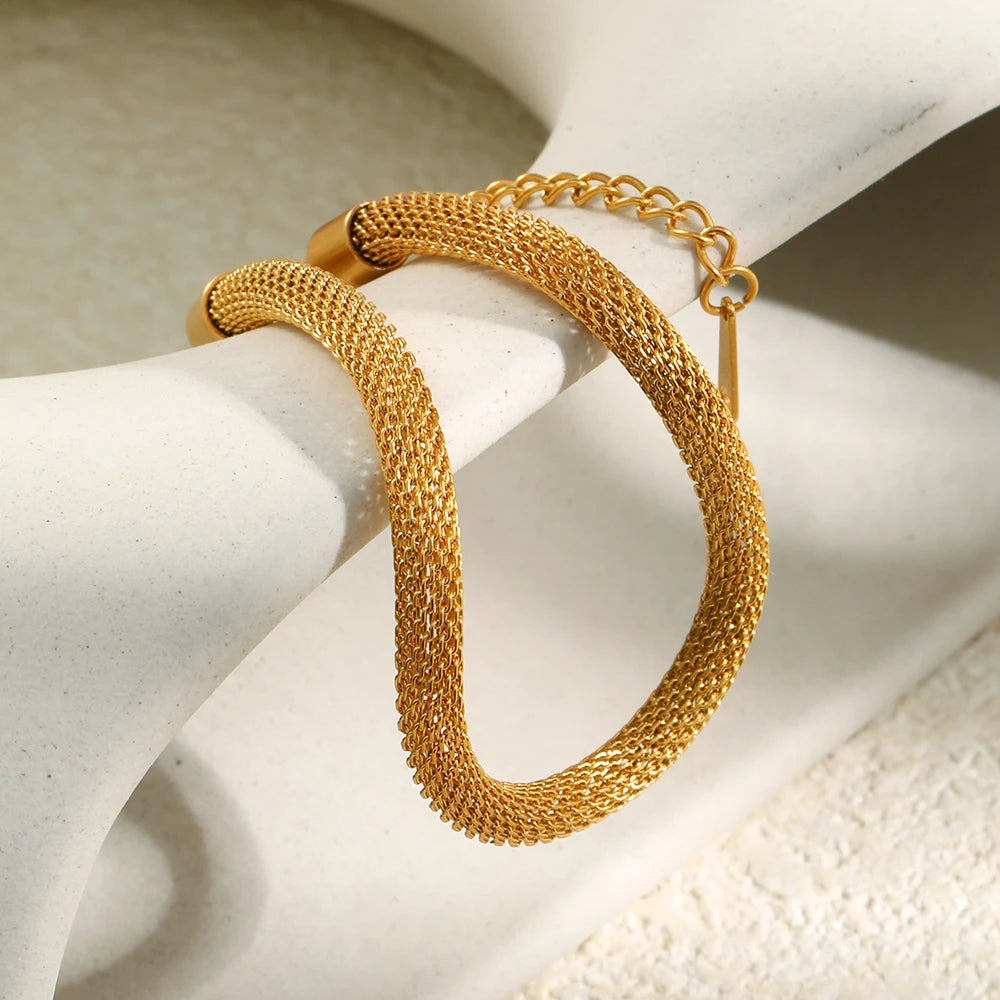 The Aurelia Round Mesh Chain Bracelet by Vexa - Bracelet - Vexa
