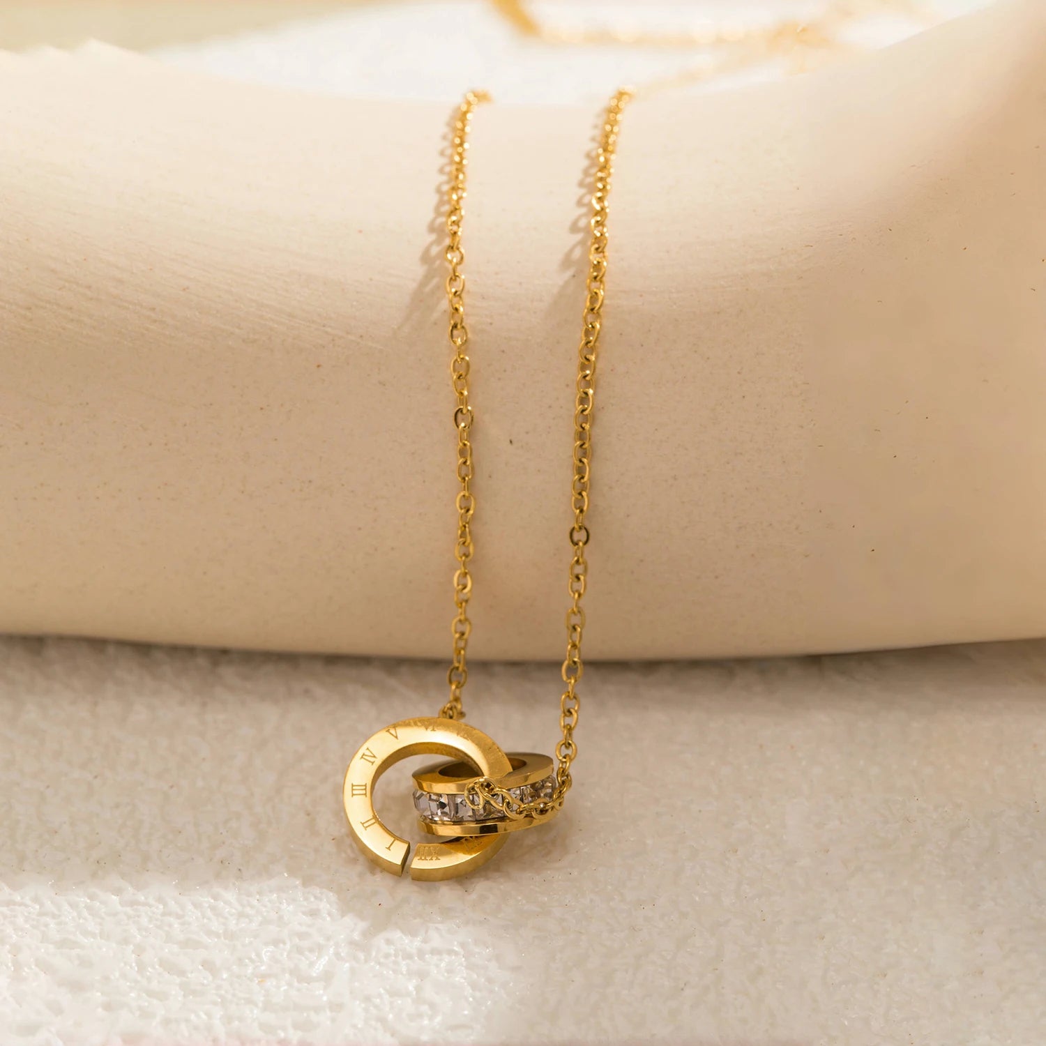The Vintage Roman Numeral Ferrule Necklace by Vexa - necklace - Vexa - Gold