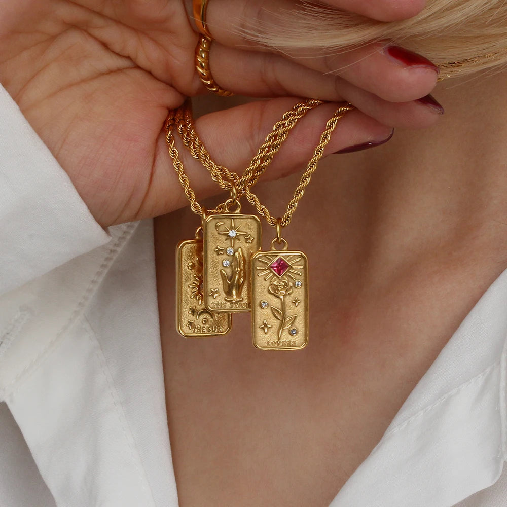 The Celestial Tarot Card Pendant Necklace by Vexa - necklace - Vexa