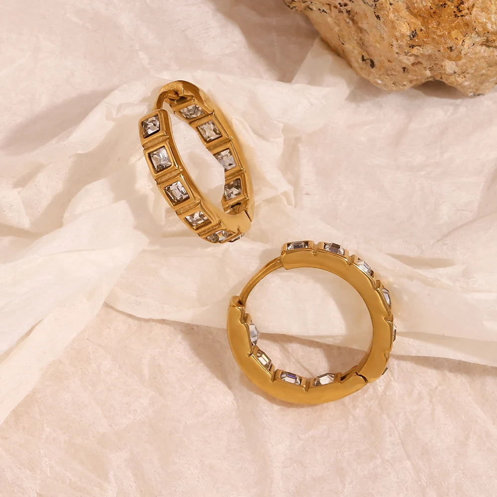 The Stella Zircon Hoop Earrings by Vexa - Earring - Vexa