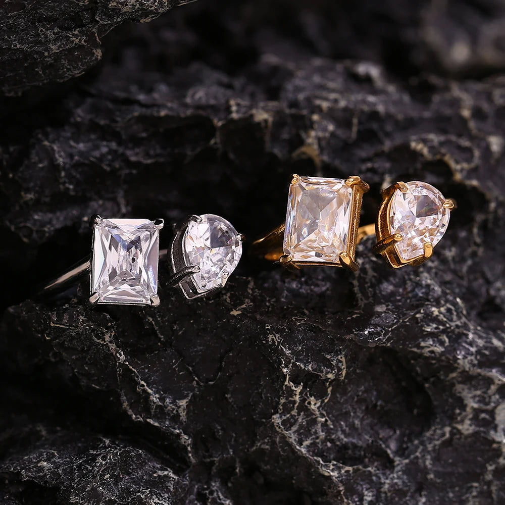 The Aria Asymmetric Zircon Open Ring by Vexa - RING - Vexa