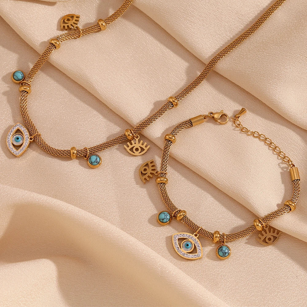 The Amulet Turquoise Guardian Eye Jewelry Set by Vexa - Jewelry Set - Vexa