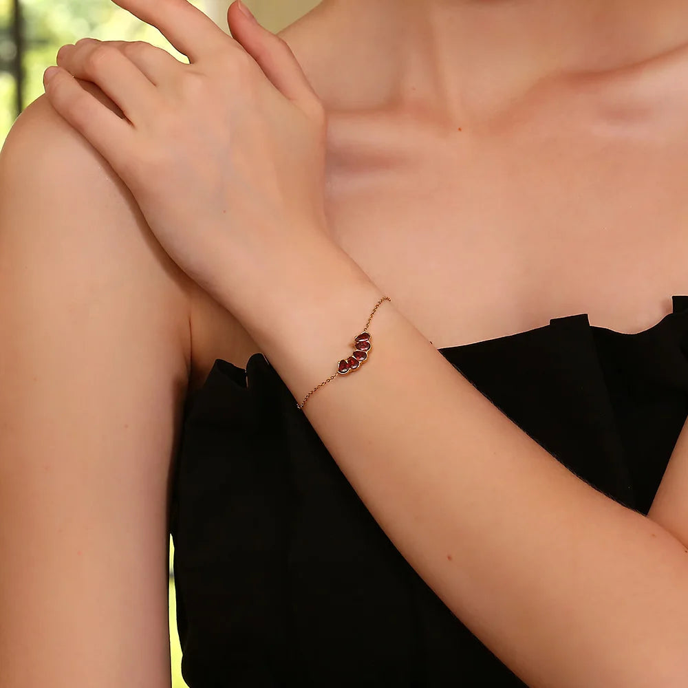 The Scarlet Drop Vintage Gold Bracelet by Vexa - Bracelet - Vexa