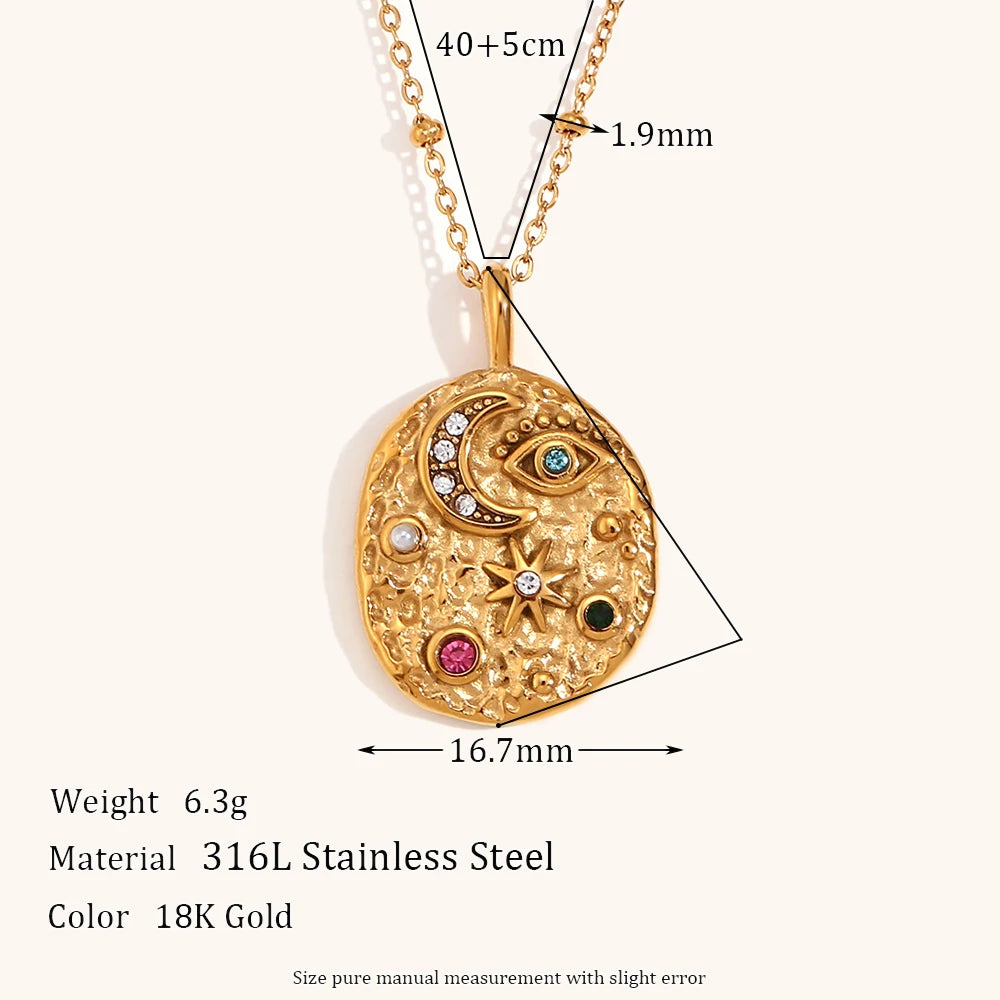 The Celestial Mosaic Coin Necklace by Vexa - necklace - Vexa