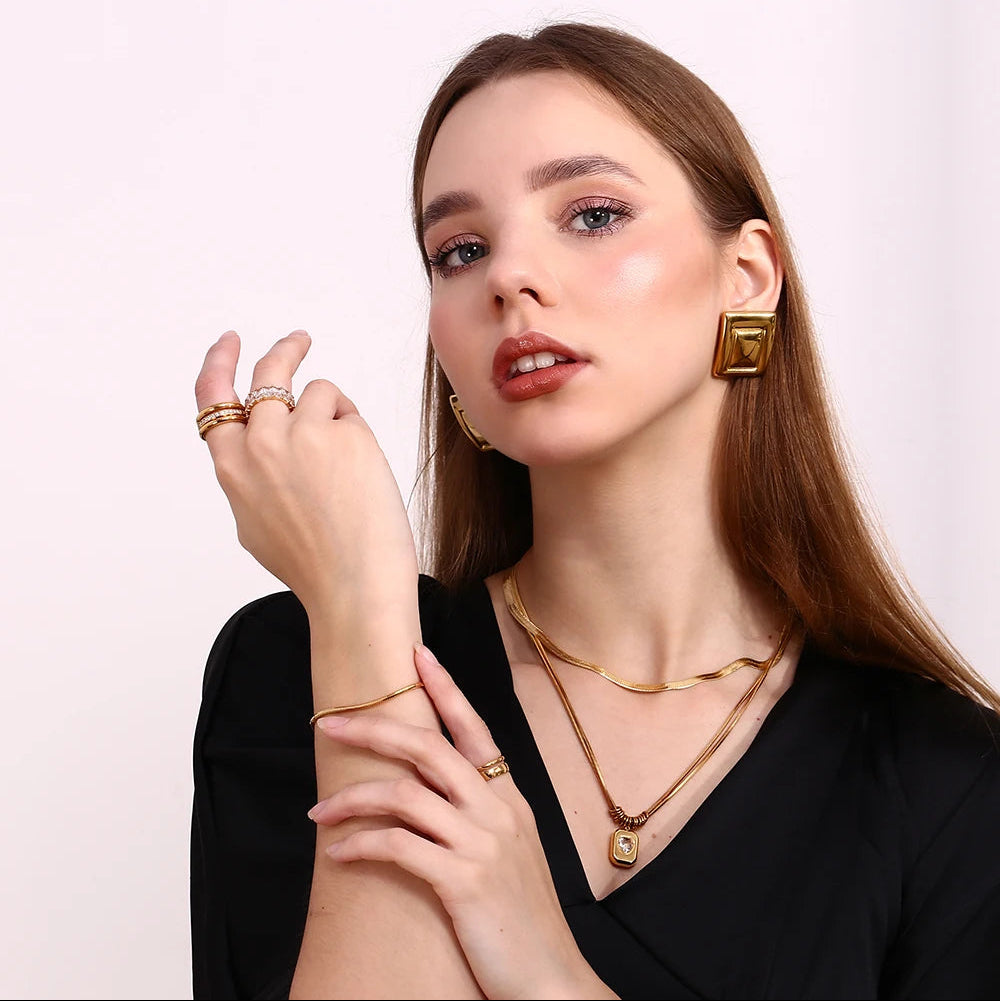 The Amara Layered Heart Necklace by Vexa - necklace - Vexa
