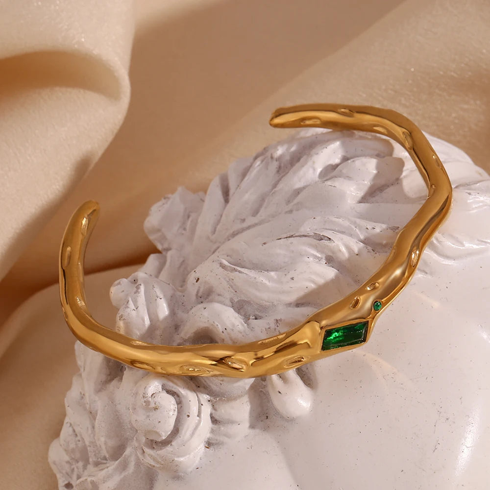 The Sculpted Zircon Cuff by Vexa - Bracelet - Vexa
