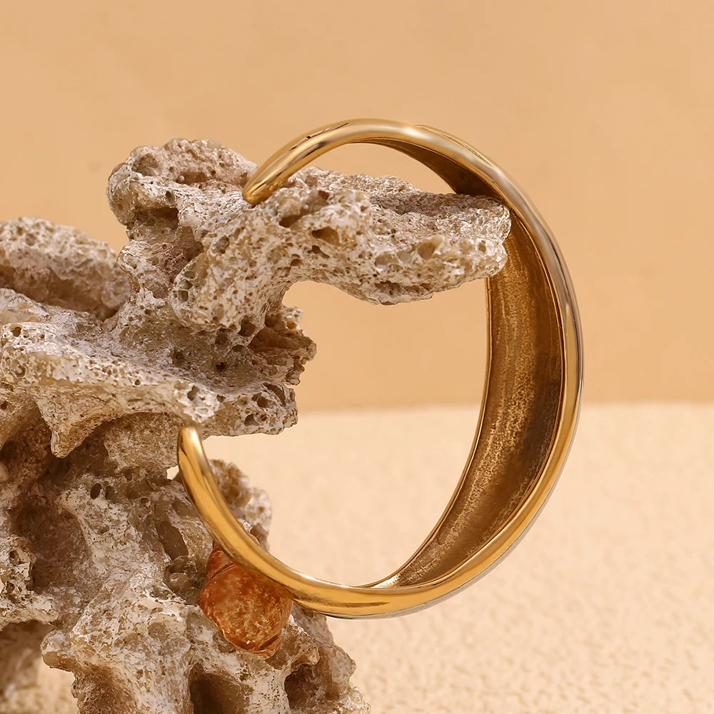 The Equinox Dual - Tone Open Cuff Bracelet by Vexa - Bracelet - Vexa