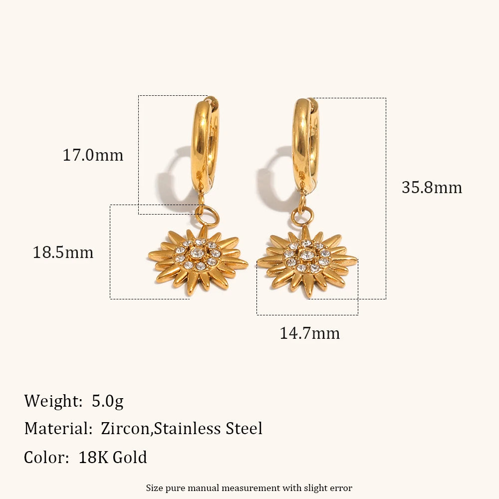 The Stella Zircon Pendant Earrings by Vexa - Earring - Vexa
