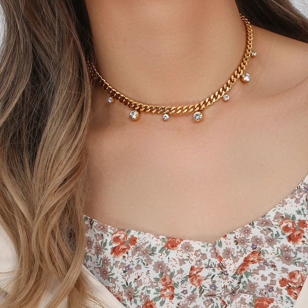 The Stella Crystal Cuban Choker by Vexa - necklace - Vexa