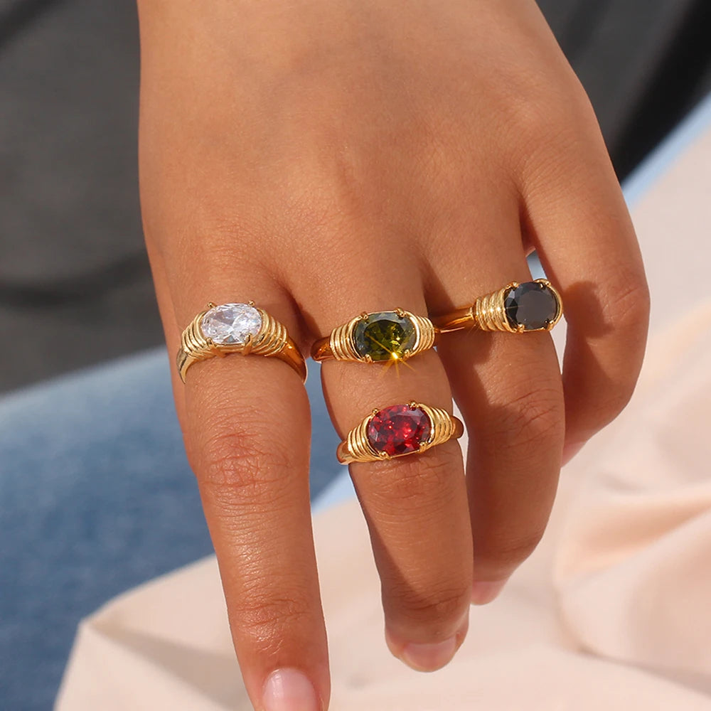 The Ophelia Oval Zircon Ring by Vexa - RING - Vexa