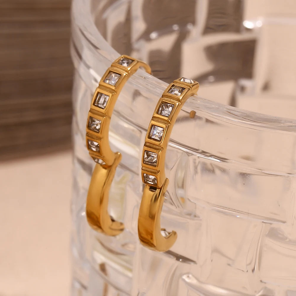 The Stella Zircon Hoop Earrings by Vexa - Earring - Vexa
