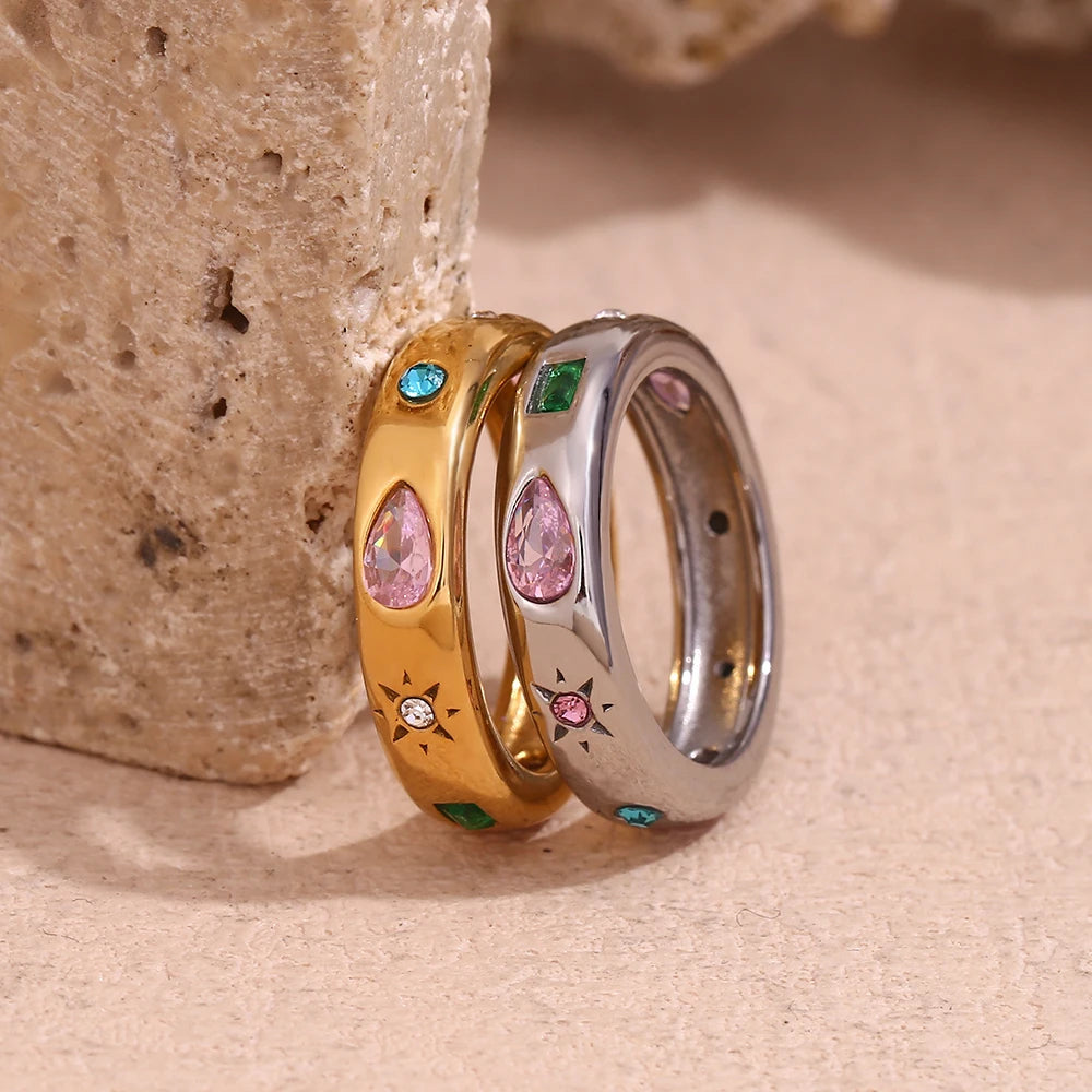 The Celestial Multi - Shape Zircon Band Ring by Vexa - RING - Vexa