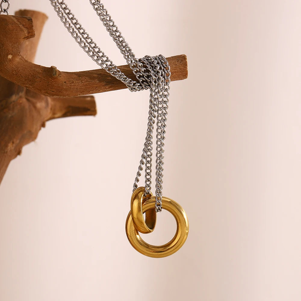 The Harmony Interlocking Ring Necklace by Vexa - necklace - Vexa