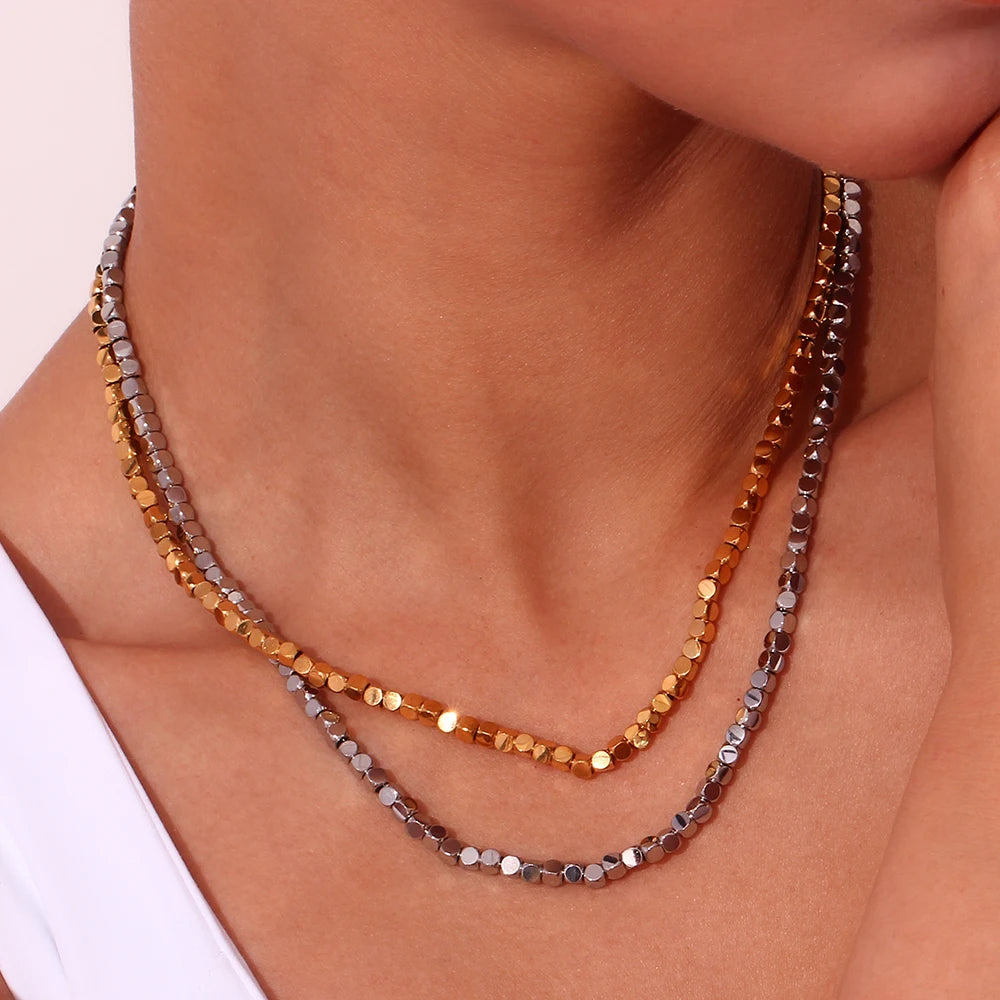 The Minimalist Cuboid Beaded Necklace by Vexa - necklace - Vexa