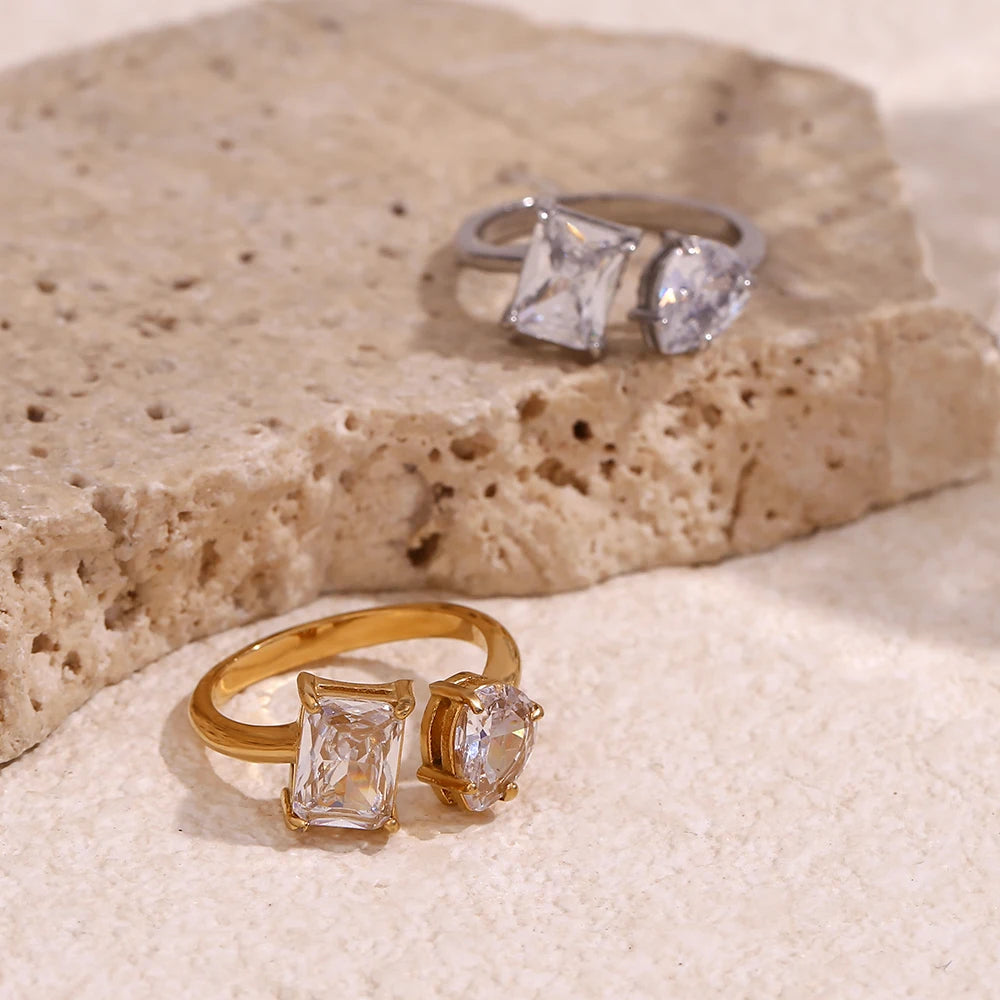 The Aria Asymmetric Zircon Open Ring by Vexa - RING - Vexa