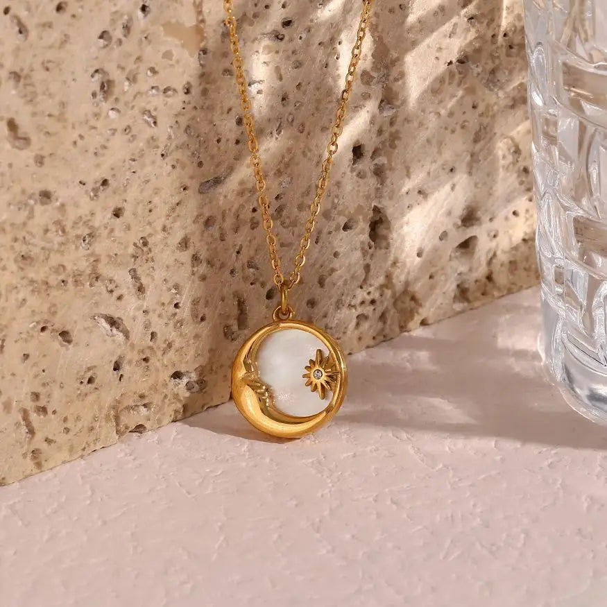 The Selene Celestial Moon Star Medallion by Vexa - necklace - Vexa