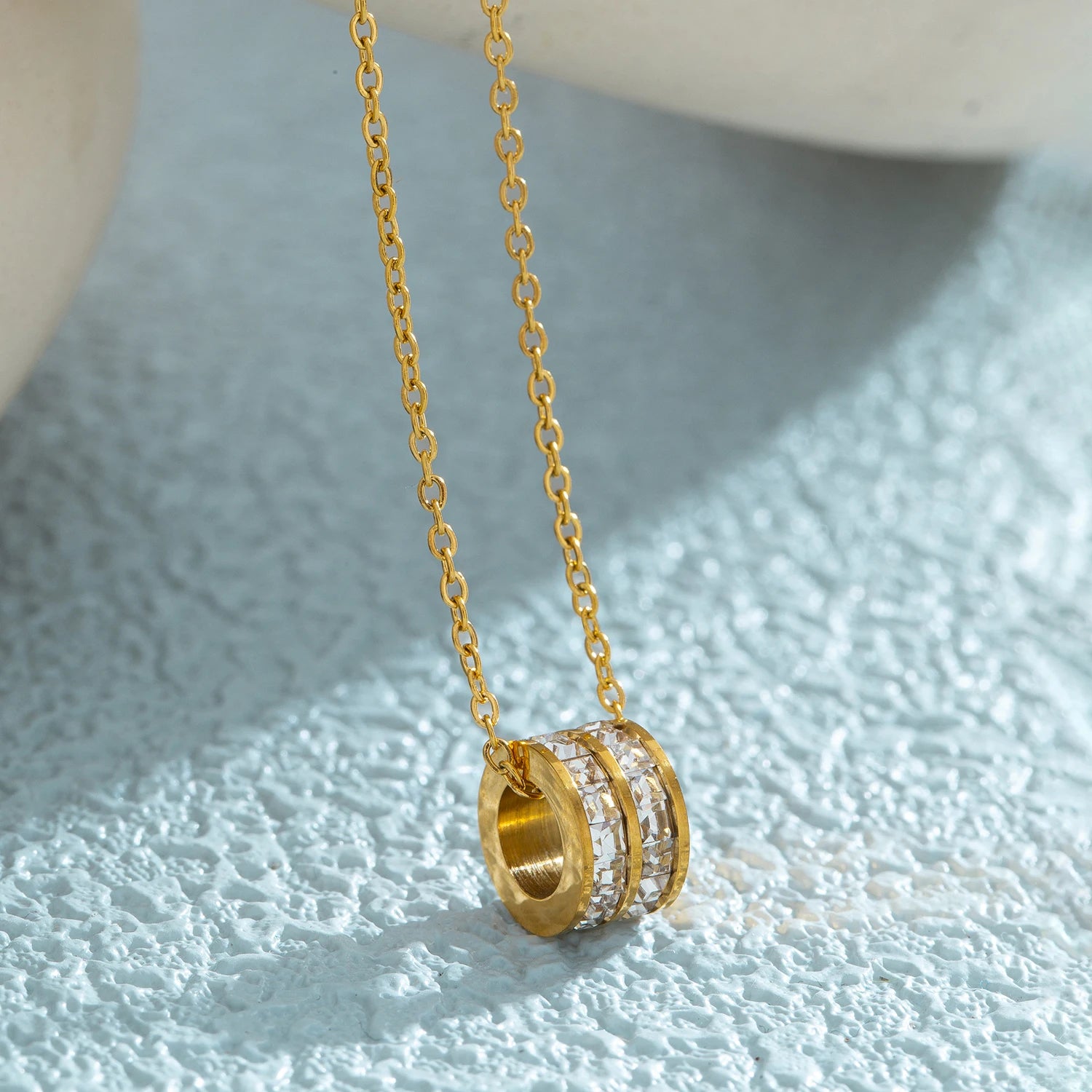 The Radiant Double Row Crystal Cylinder Necklace by Vexa - necklace - Vexa