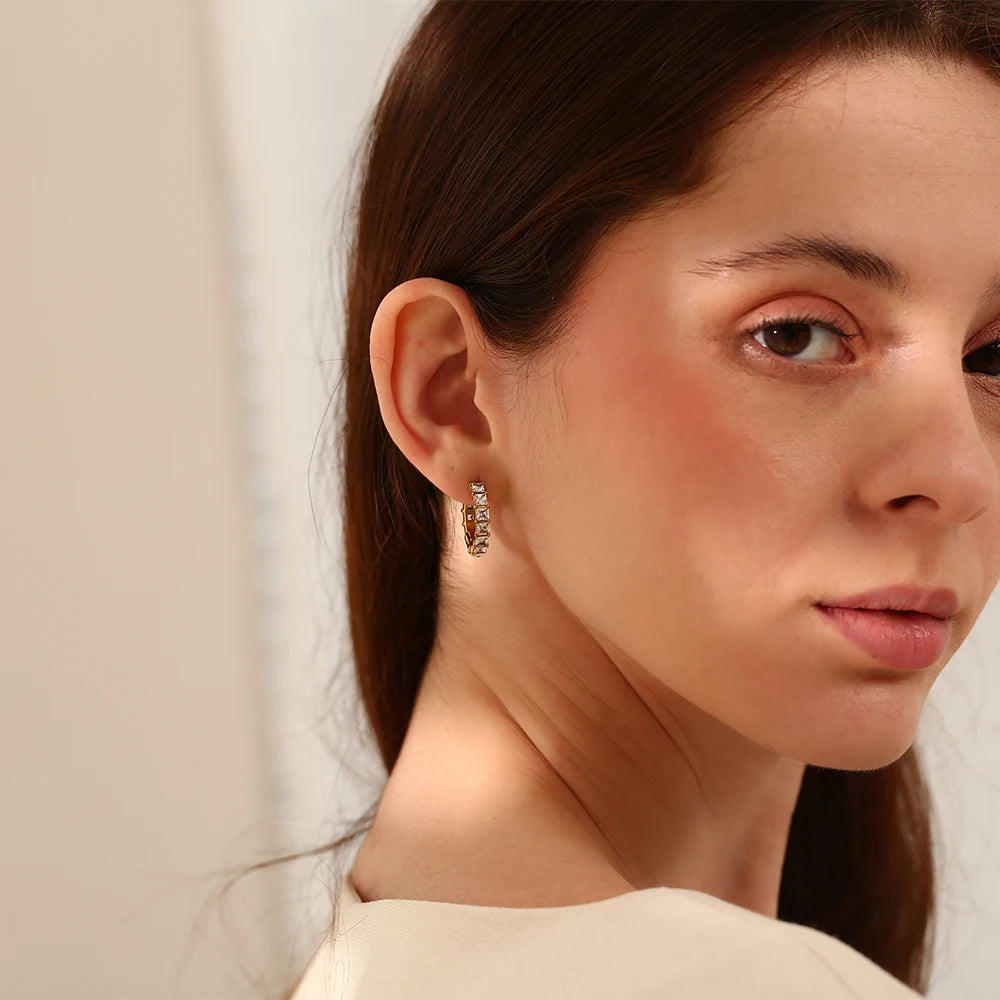The Sovereign Princess - Cut Zircon Hoops by Vexa - Earring - Vexa