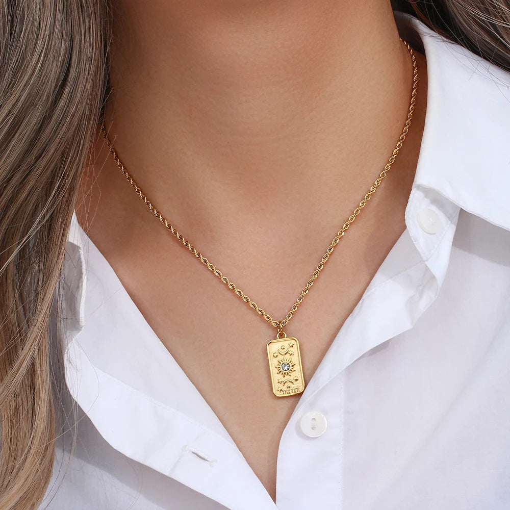 The Celestial Tarot Card Pendant Necklace by Vexa - necklace - Vexa
