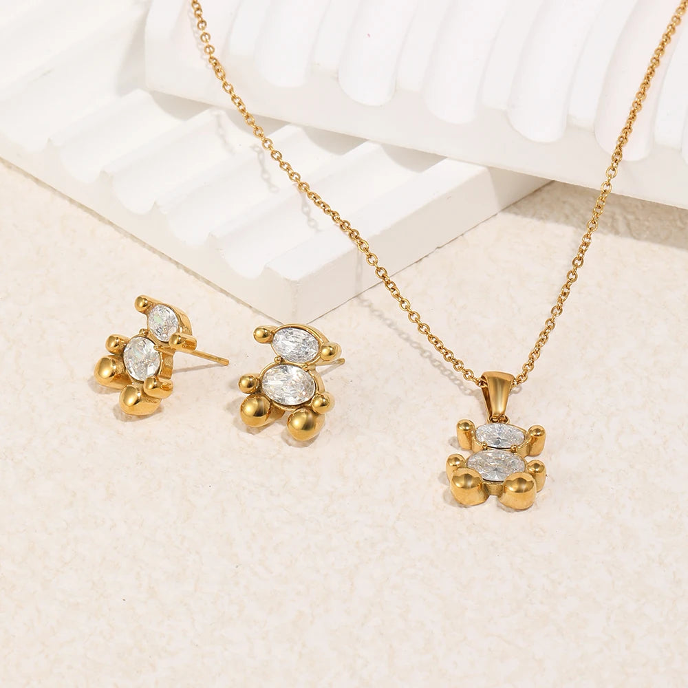 The Teddy Sitting Bear Jewelry Set by Vexa - Jewelry Set - Vexa