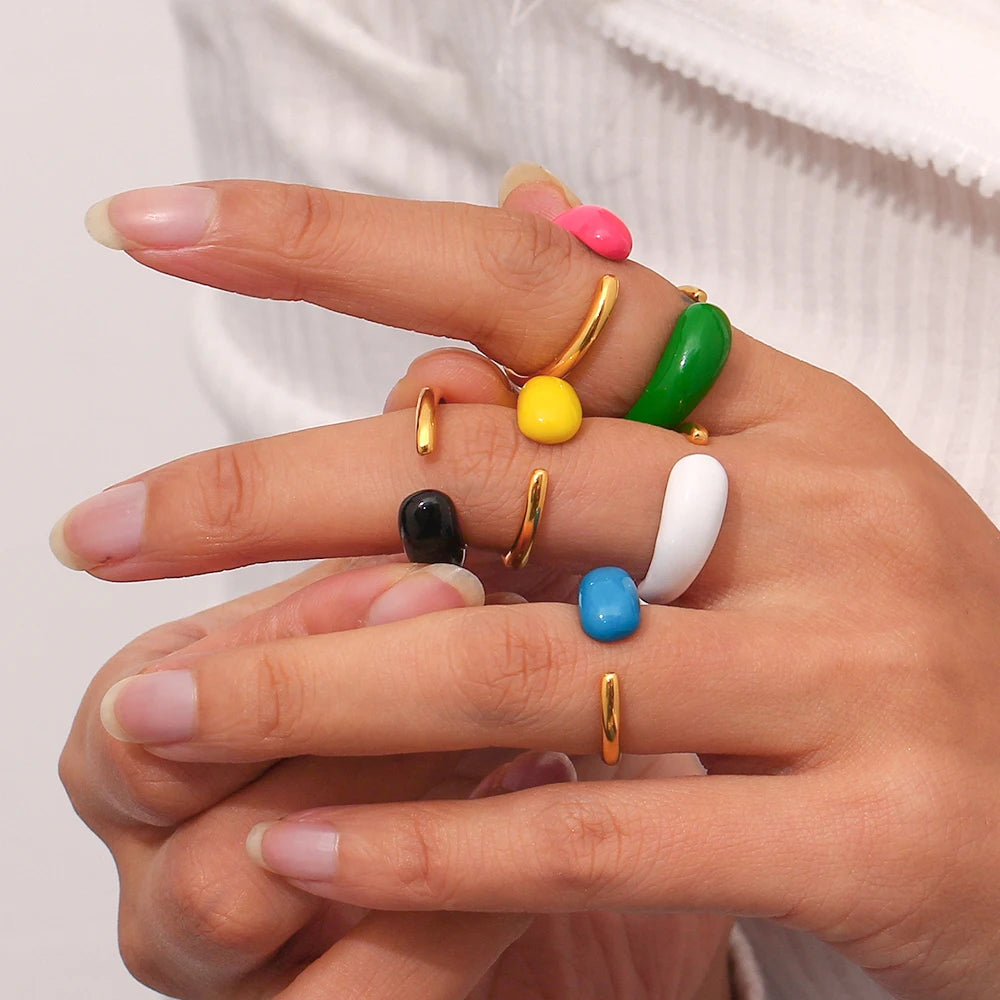 The Chroma Teardrop Enamel Ring by Vexa - RING - Vexa