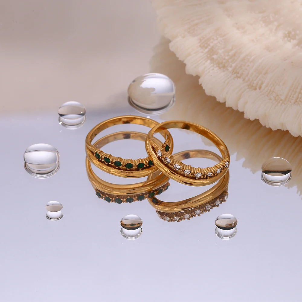 The Serenade Double - Band Crystal Ring by Vexa - RING - Vexa