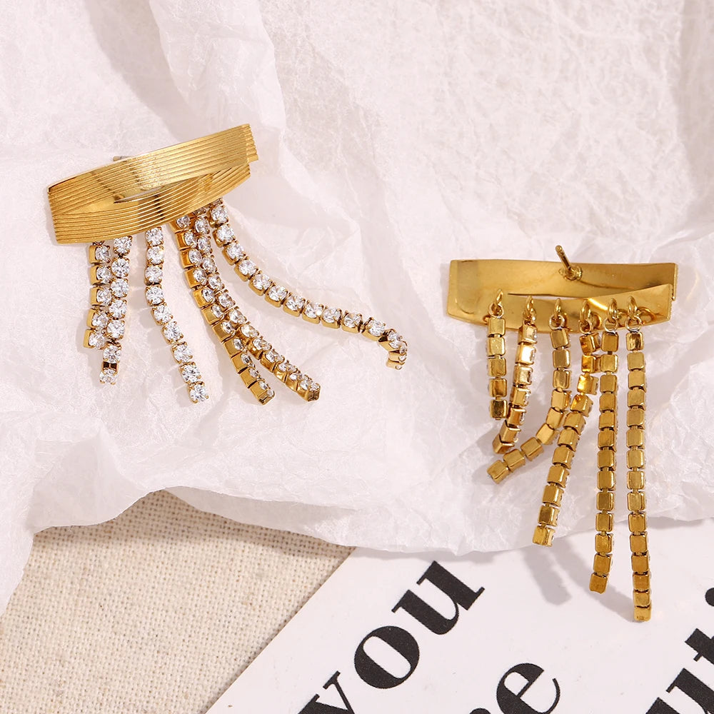 The Vivienne Cubic Zirconia Tassel Earrings by Vexa - Earring - Vexa