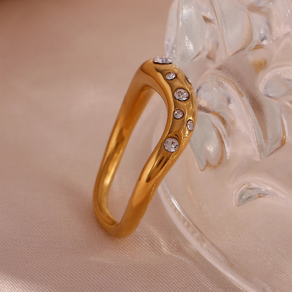 The Oceana Wave Crystal Ring by Vexa - RING - Vexa