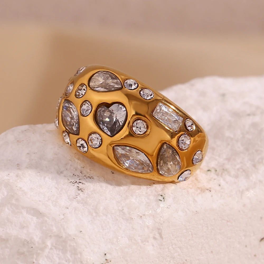 The Astra Mixed - Cut Zircon Dome Ring by Vexa - RING - Vexa