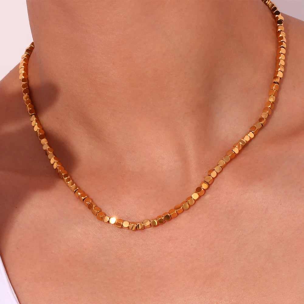 The Minimalist Cuboid Beaded Necklace by Vexa - necklace - Vexa