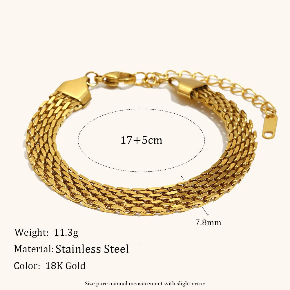 The Aurelia Woven Strap Chain Bracelet by Vexa - Bracelet - Vexa