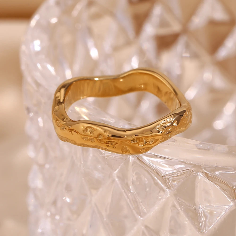 The Ripple Hammered Wave Ring by Vexa - RING - Vexa