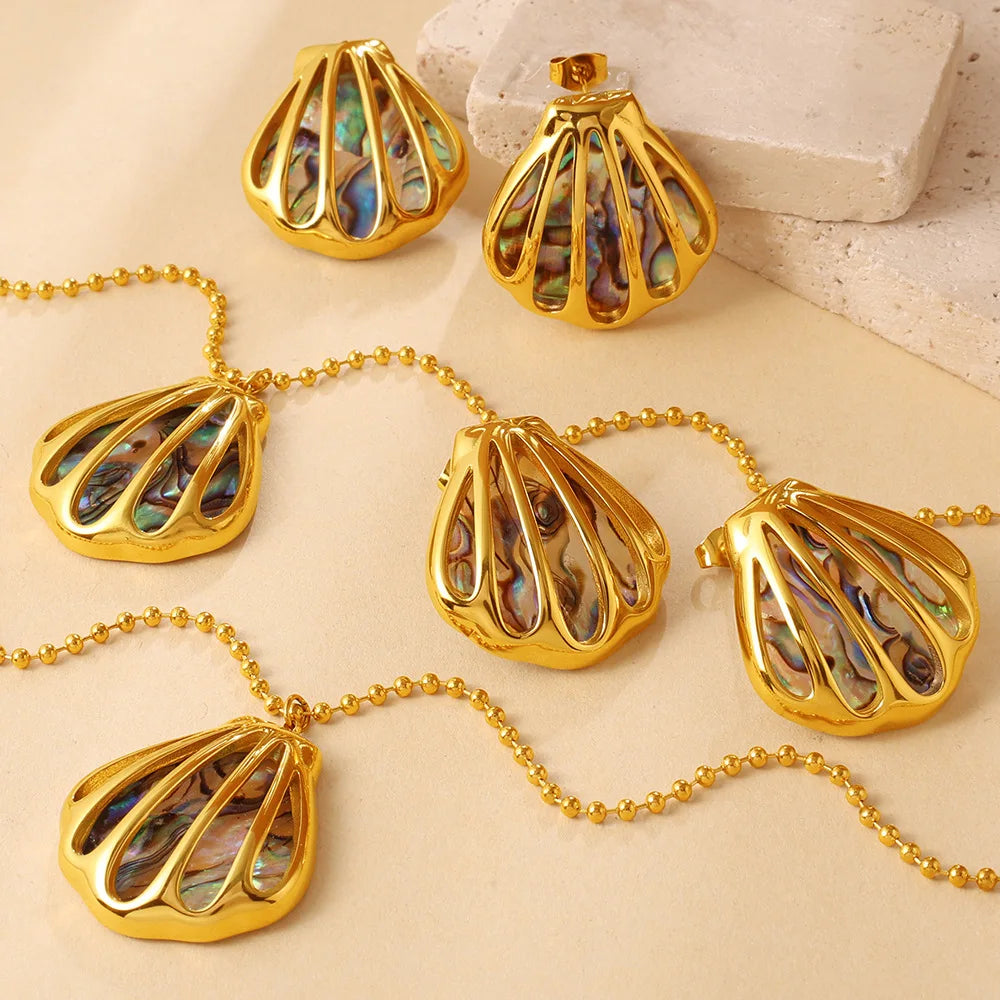 The Iridescent Ocean Shell Jewelry Set by Vexa - Jewelry Set - Vexa