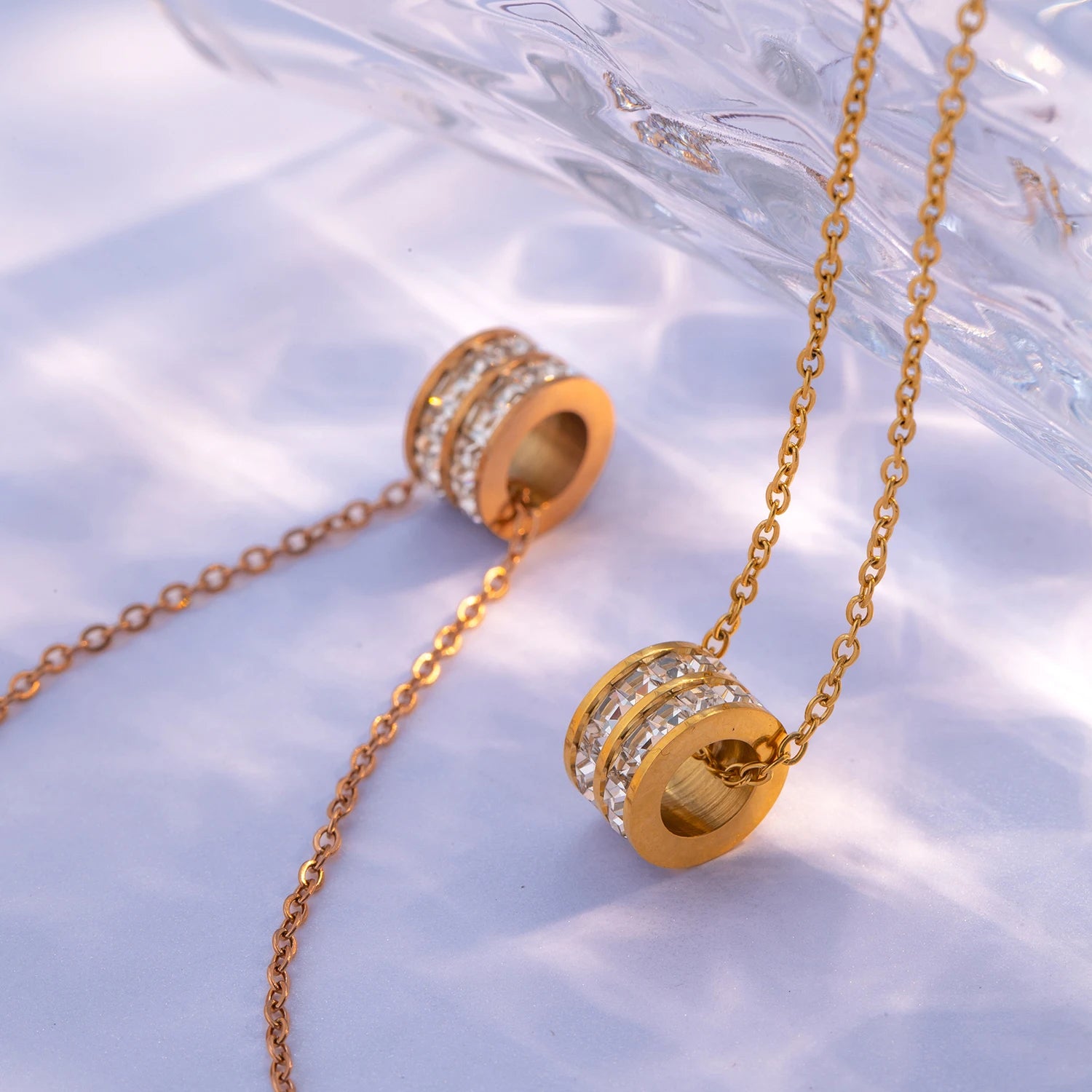 The Radiant Double Row Crystal Cylinder Necklace by Vexa - necklace - Vexa
