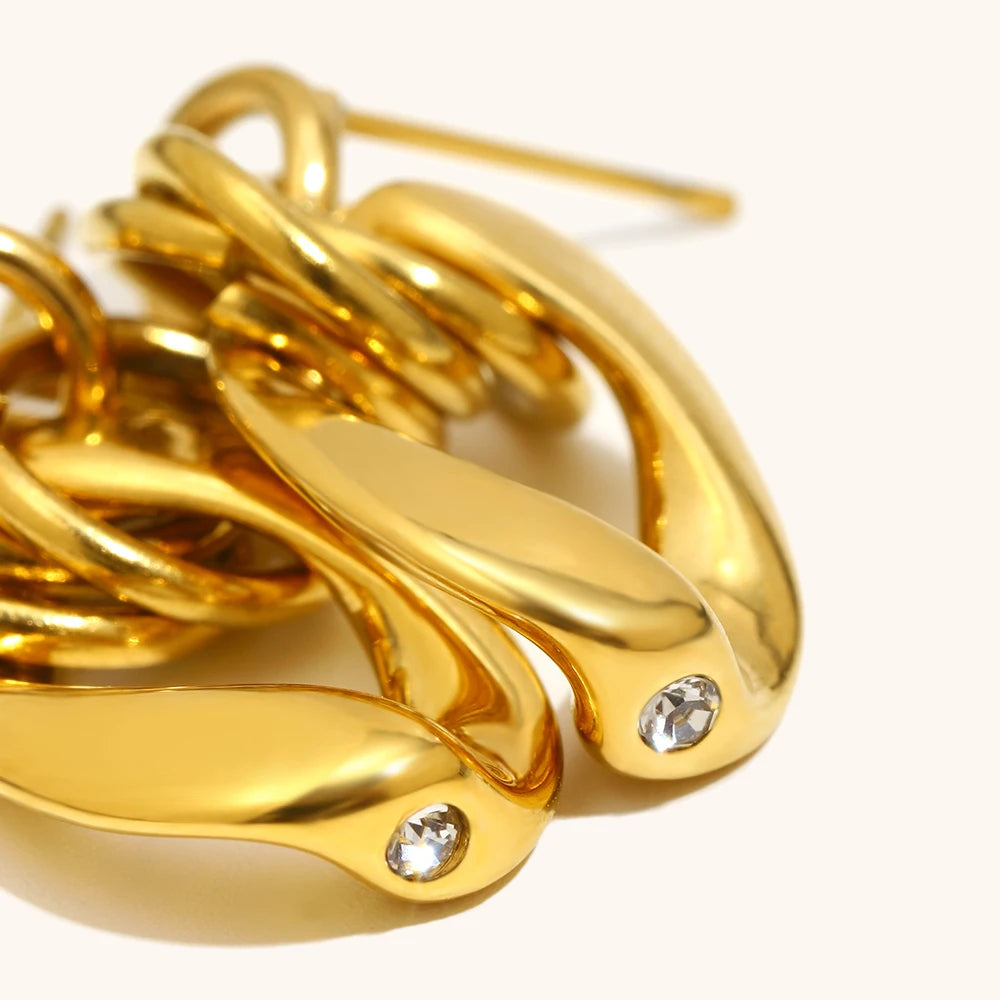 The Selene Mini Zircon Chain Earrings by Vexa - Earring - Vexa