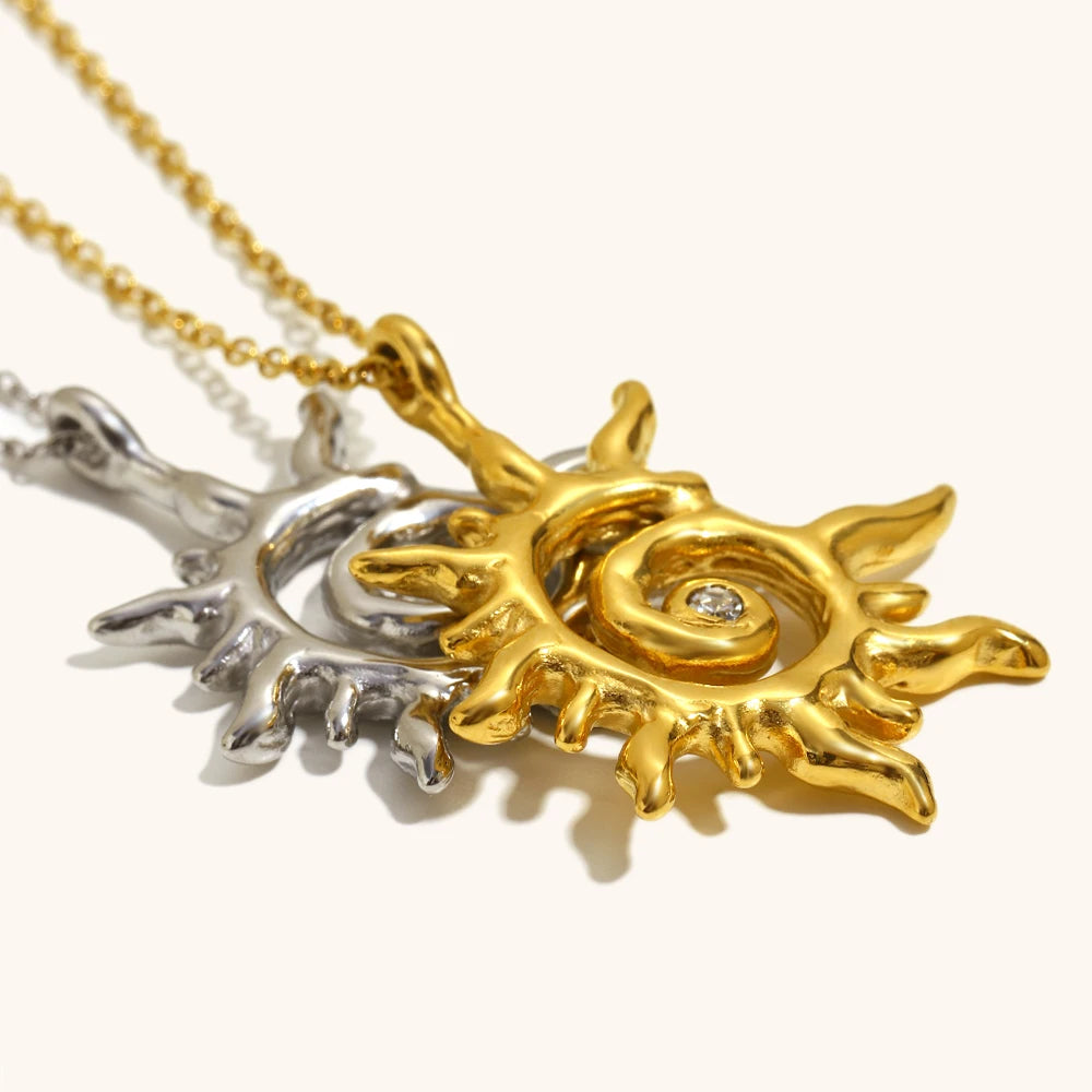 The Helios Spiral Sun Ray Necklace by Vexa - necklace - Vexa