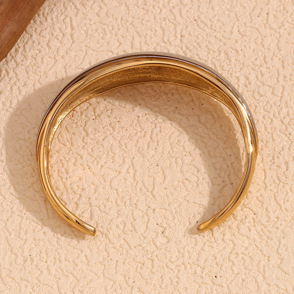 The Equinox Dual - Tone Open Cuff Bracelet by Vexa - Bracelet - Vexa